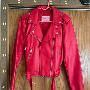NWOT Levi Red Leather Jacket ♥️